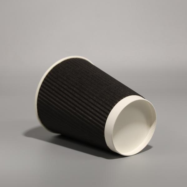 12OZ Disposable Paper Cup Single / Double Wall Paper Coffee Cups With Snap On Lids