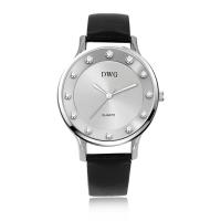 O CE minimalista do relógio de pulso do preto unisex do relógio de quartzo da correia de couro aprovou