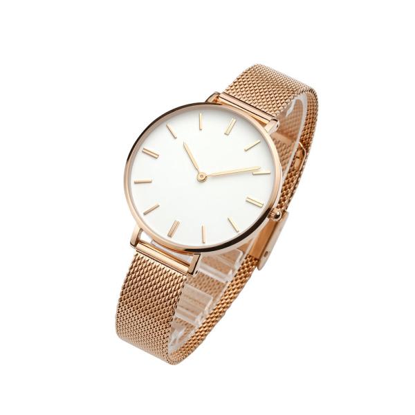 Mesh Band Ladies Stainless Steel Watches Japanese Quartz Movt Rose Gold Plated