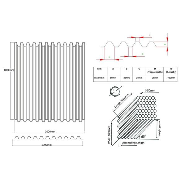 Белое Honeycmb пластикового шестиугольника обработки сточных вод средств массовой информации поселенца трубки голубое