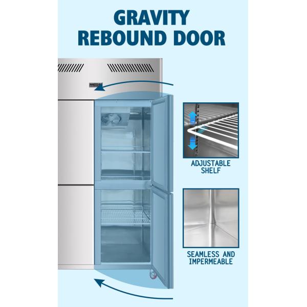 1000 коммерчески чистосердечной литров вентиляторной системы охлаждения SS GN2/1 шкафа холодильника