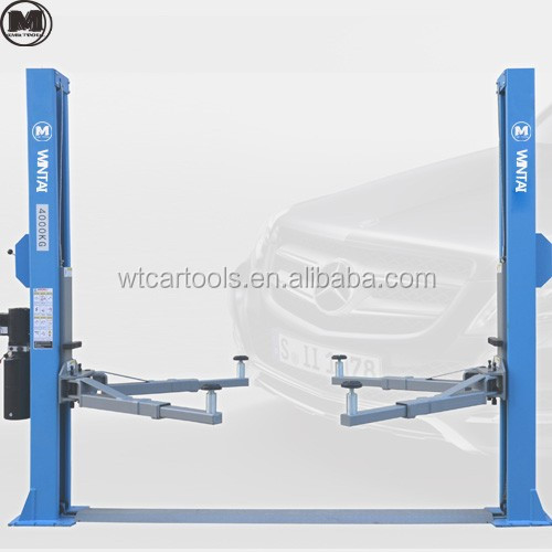4000kg Lifting Capacity Two Post Car Lift With 2 Steps Support Arm And Floor Plate