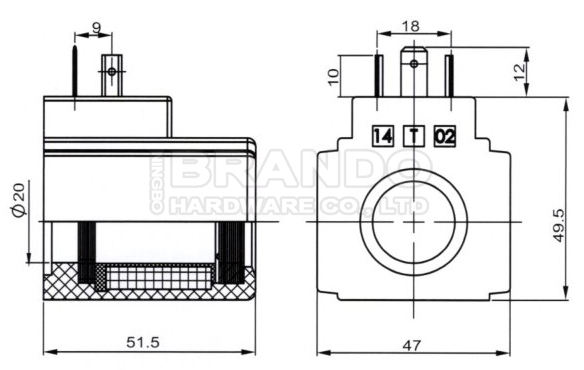 Tipo agujero hidráulico de Yuken de la bobina AC110V AC220V 20m m de la válvula electromagnética