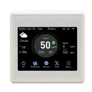 Building Ventilation Controller With RS485 Air Quality Sensors PM2.5 CO2 TVOC Monitoring