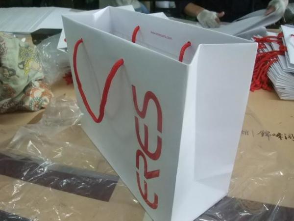 Manufacturer customized with cotton handle shopping paper bag for clothing shop gift promotion