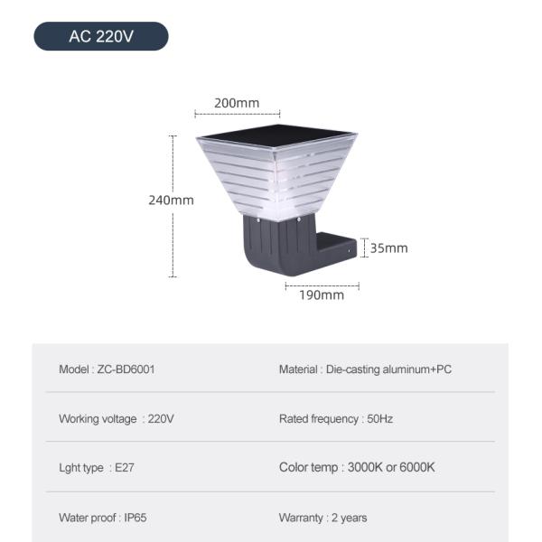 стена СИД 3000k 6000k солнечная освещает на открытом воздухе со светящей батареей