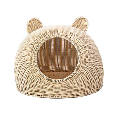 Handmade Woven Dog Cave House Cute Rattan Cat Nest Indoor