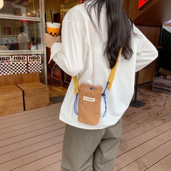 CORDUROY CROSSBODY PHONE BAG CROSSBODY SHOULDER BAG WOMEN'S WALK MINI STORAGE BAG