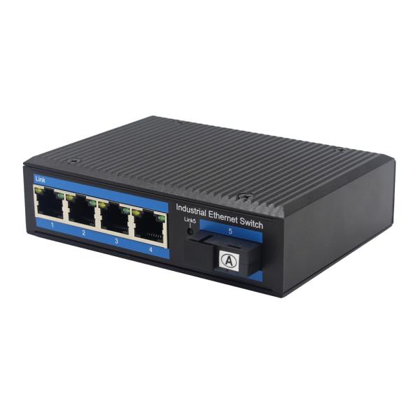 10/100/1000M 4 Ports RJ45 To Fiber Converter Simplex 1310nm / 1550nm SC Unmanaged Industrial Switch