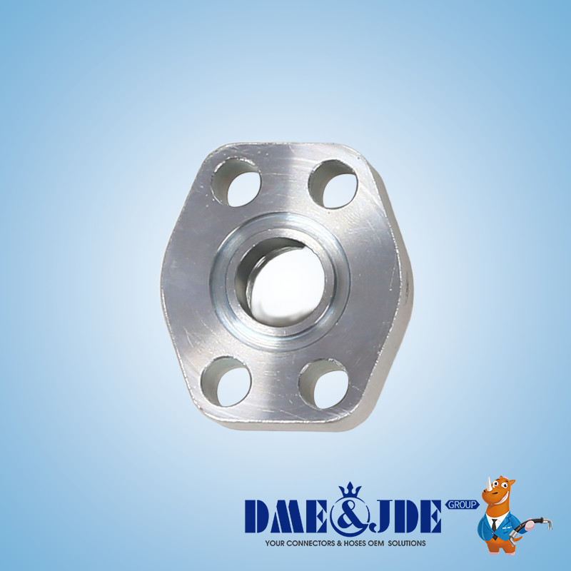 Straight Hydraulic Hose Flange Adapter SAE Male O Ring To SAE Code 61 Slip Flange