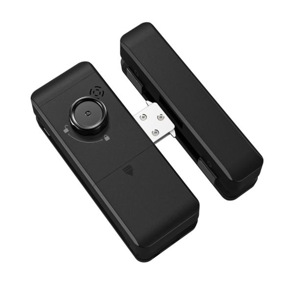 Home Security WIFI Tuya APP Smart Glass Door Lock with Fingerprint Password Card Key Unlock for Home System