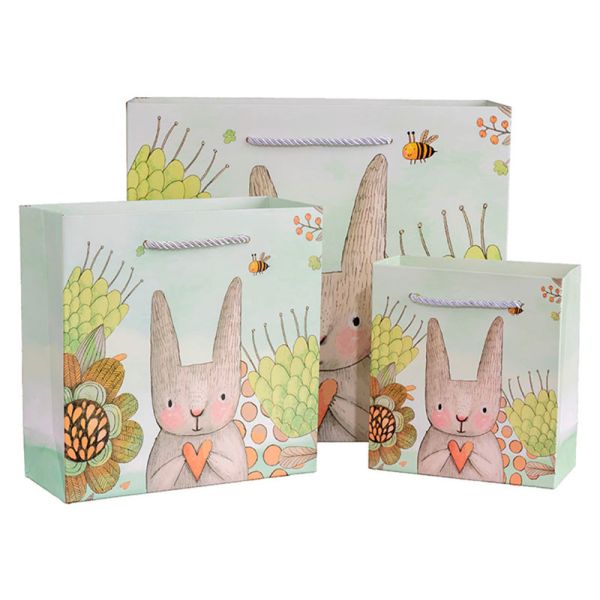 Child Animal Cartoon Cardboard Shopping Bag Birthday Gift Wrapping 150gsm