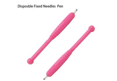 Embroidery Metal Manual Eyebrow Tattoo Pen , Pink Permanent Makeup Tattoo Pen