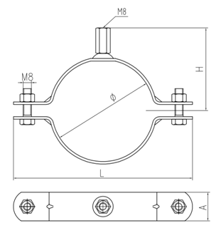 OEM струбцины трубы 200mm гальванизированный Electro/ODM