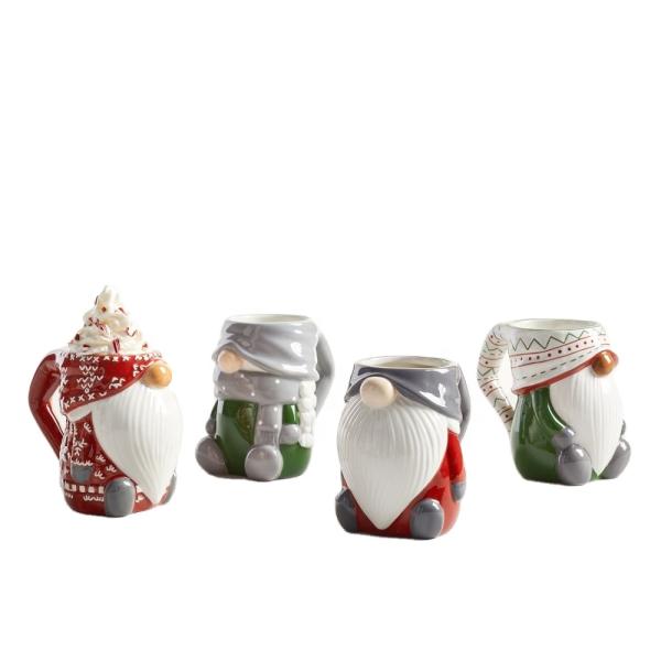 кружки молока 12oz 350ml керамические вручают крася сброс 3D для рождества праздничного