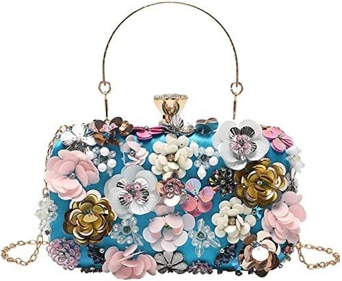 LETODE FLOWER CLUTCH PURSE EVENING BAG FOR WOMEN FORMAL PARTY HANDBAG CHAIN STRAP SHOULDER BAG