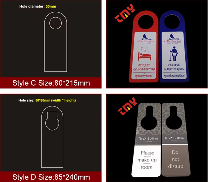 Custom Do Not Disturb Sign Hotel Label Die Cut Plastic PVC Digital Printing Room Door Hanger