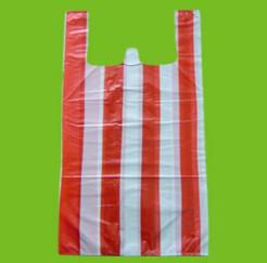 plastic double co-extruder 2 color stripe film blowing machine for making T-shirt bag