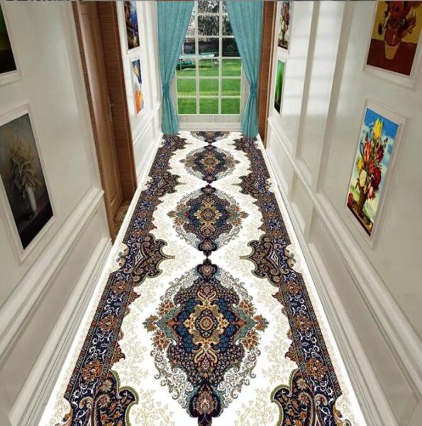 Persian Classical Style Commercial Floor Mat For Hotel Entrance Corridor Stairway