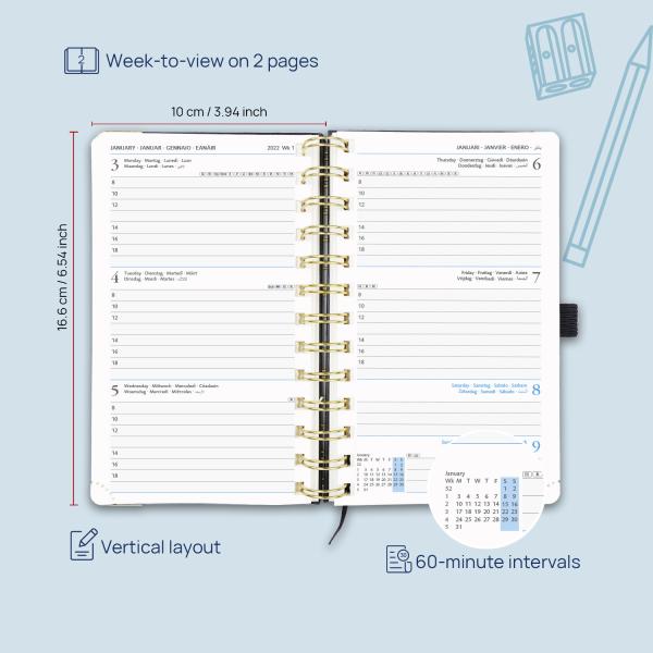 OEM ODM Green Academic Planner 2023 FSC Certified 80GSM Ivory Paper