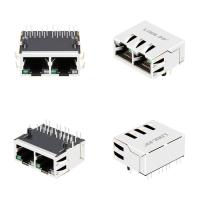 10G etiqueta del puerto JTL-U1001NL de la base-T 1x2 ENCIMA del agujero directo Rj45 Lan Jack With Green-Yellow/LED verde
