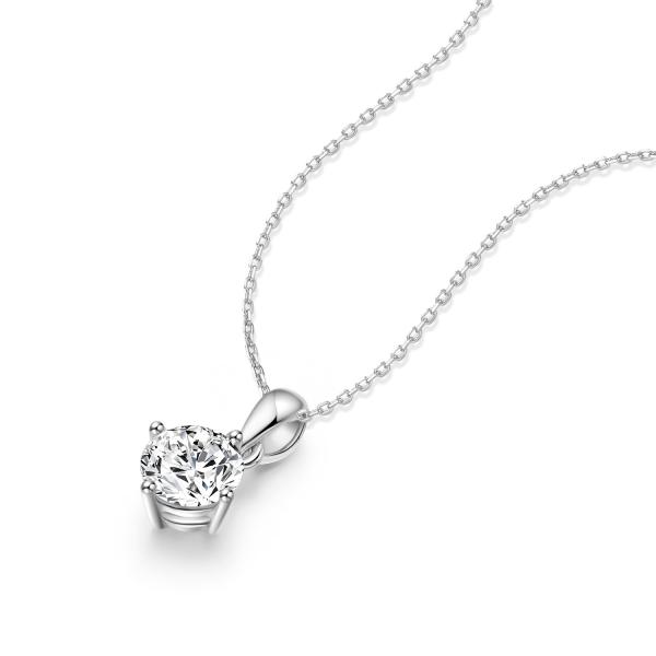 Classic Design 18k Gold Lab-Grown Diamond Pendant Four Claws Pendant White Diamond Jewelry Daily Style