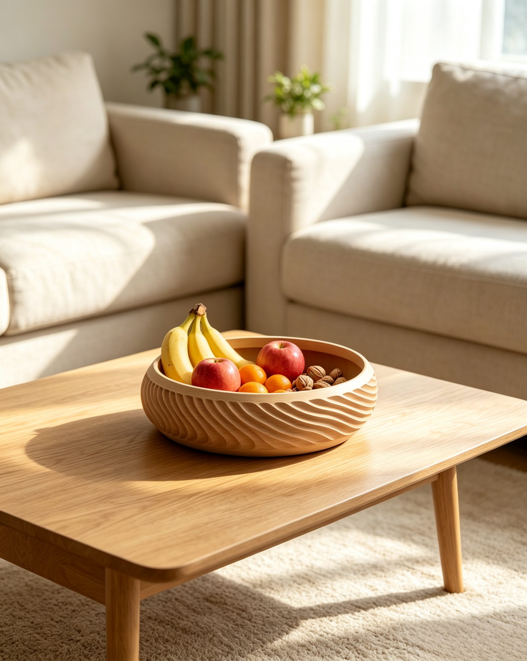 Wavy Textured 3d Printed Room Decor Lightweight Fruit Display 3D Printed Bowl
