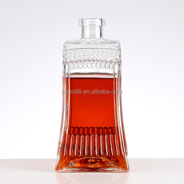 Base Material Glass Wine Bottle with Cork Direct 750ml 500ml Bottle