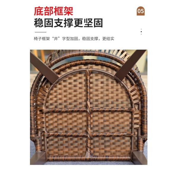 Outdoor Patio Rattan Chair And Table Set Garden Wicker Dining Chairs Weatherproof UV-Resistant Design For Balcony Terrace Or Open Deck