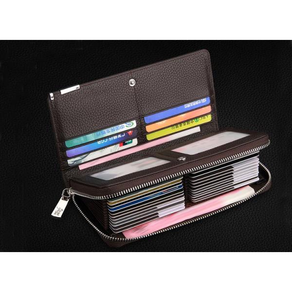 Anti-theft brush multi-position card bag male bank card set credit card holder large capacity long wallet for men
