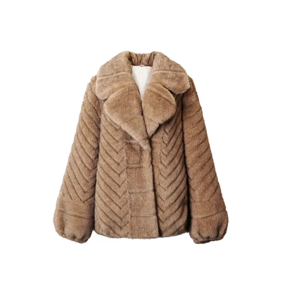 Euro-American Eco Fur Crop Business Casual Style coat