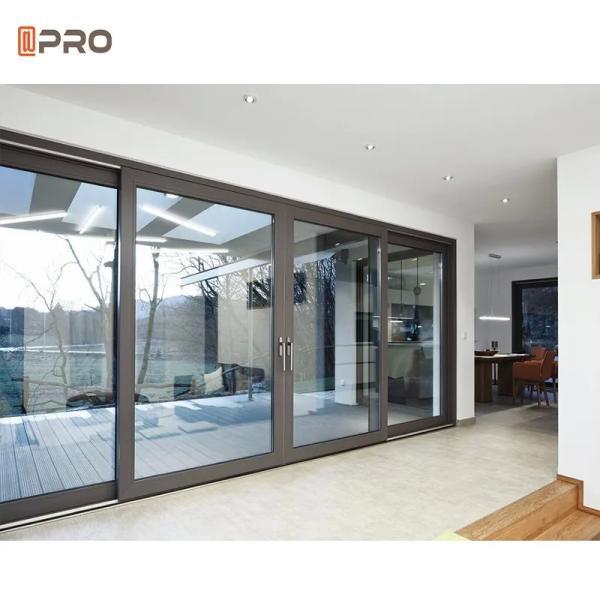 Telescopic Balcony Sliding Glass Door Triple Glass Aluminum Sliding System Door