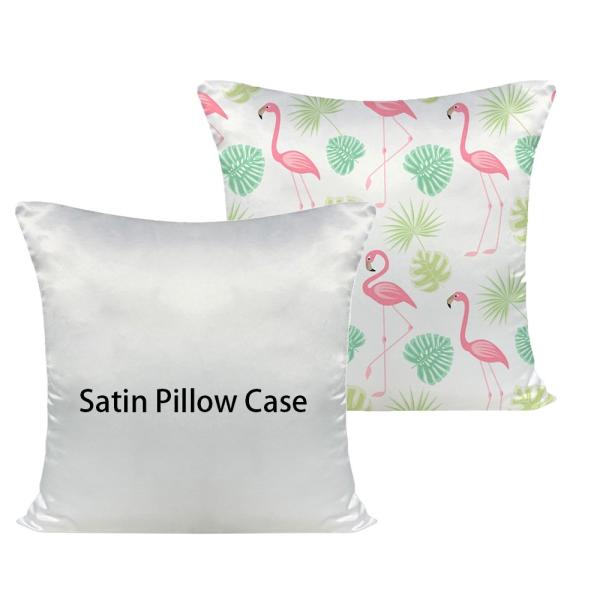 16 inch Sublimation Blanks Pillow Case Custom Print Logo 40x40CM White Cushion Cover Sublimation Satin Pillowcase