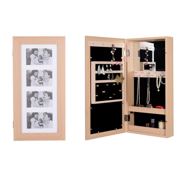 MDF Panel OEM Wall Mounted Wooden Jewelry Cabinet 30cm Length