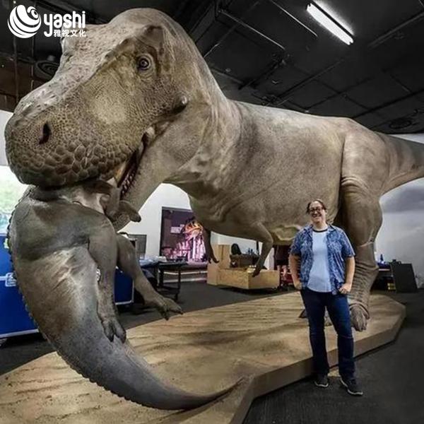 Animated Authentic Tyrannosaurus Rex Sculpture for Dinosaur Park Custom