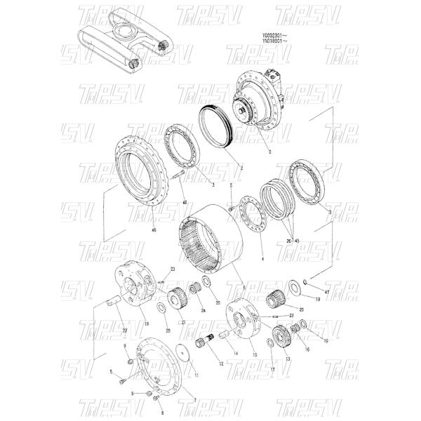 2414N4376 Depend On Packing Type SK200-5 Excavator Final Drive Cover Dealed Bag Transport Packaging Steel