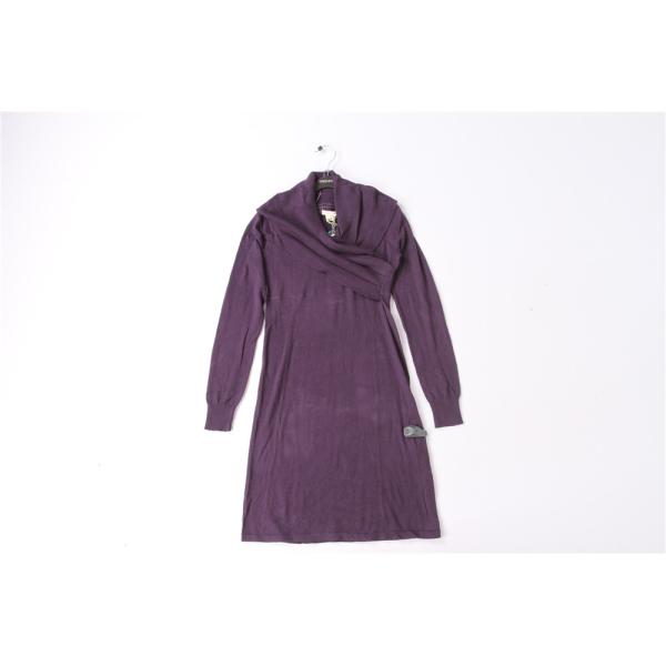 Purple Coral Women'S Long Sleeve Sweater Dress 80% Cotton 20% Wool