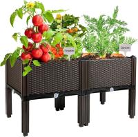 Polípropileno personalizado Cajas de plantación de plástico elevadas Camas de jardín elevadas de plástico en las piernas