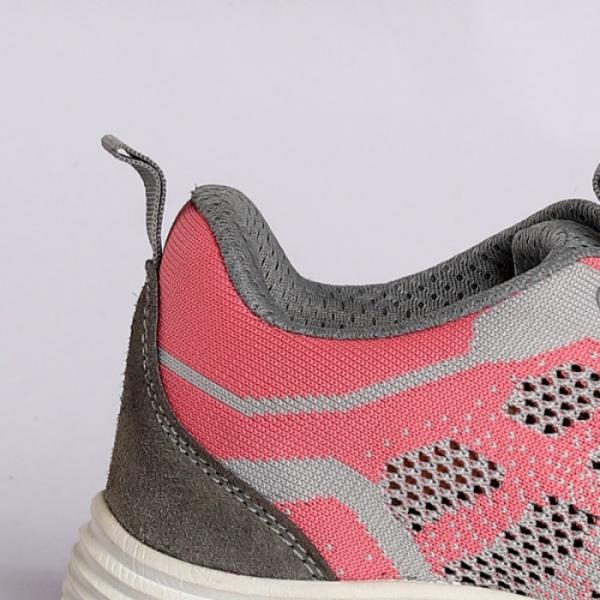 Кожаная сетка Стальная пальчиковая подсказка Розовая устойчивая к маслу Женская обувь безопасности