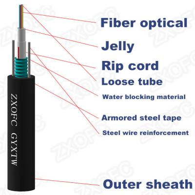 Zhaoxian Outdoor Armoured GYXTW Fiber Optic Cable 12 Core Single Mode