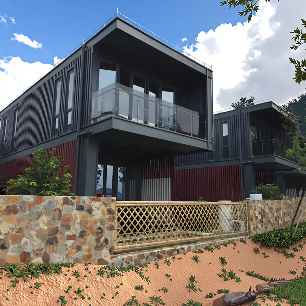 Modular Steel Container House Flat Pack with Sandwich Panel for Office or Living Room Use