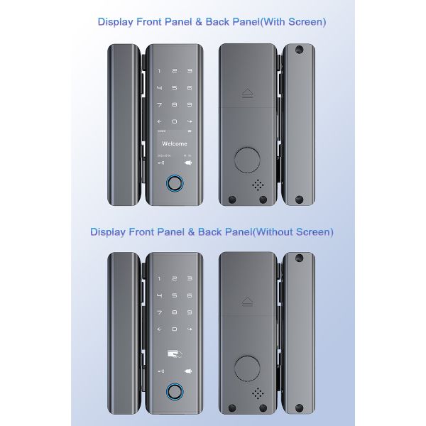 Tuya Smart Door Lock for Glass Doors with Easy Installation Fingerprint Unlock and APP Remote Control