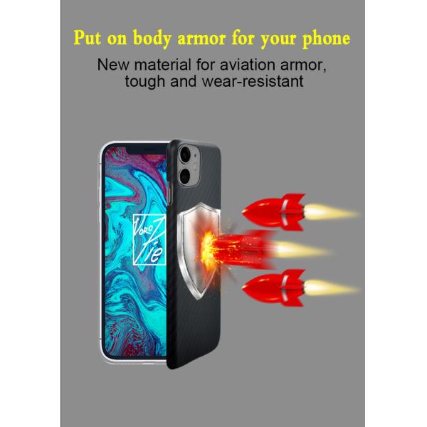 Ultra thin Aramid Fiber Cell Phone Case Carbon Fiber Mobile Cover For iPhone 11