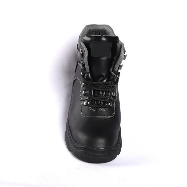 Factory OEM Mid Steel Toe Safety Shoes with Genuine Leather Upper and Air Mesh Lining Work Boots