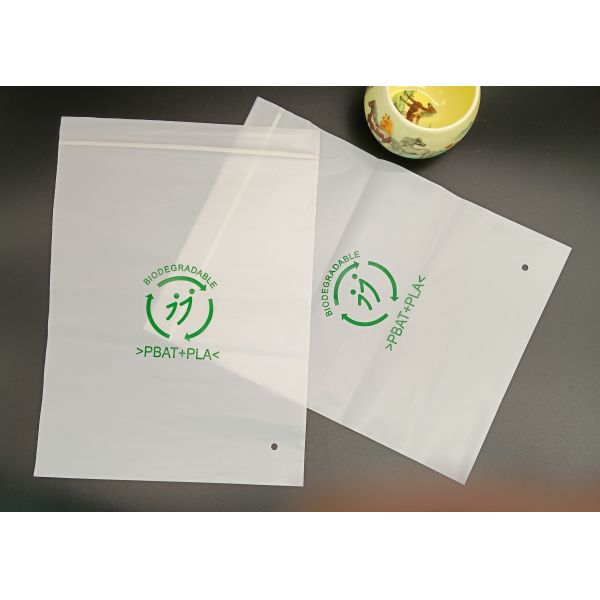 Eco-Friendly PBAT+PLA Biodegradable Resealable Zipper Bag Compostable Strong Seal Storage For Small Item