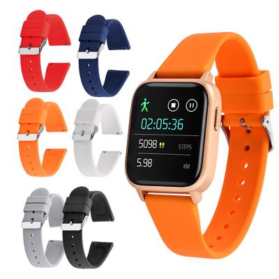 6 Colors Shiny Buckle Mens Rubber Watch Bands 18 20 22mm