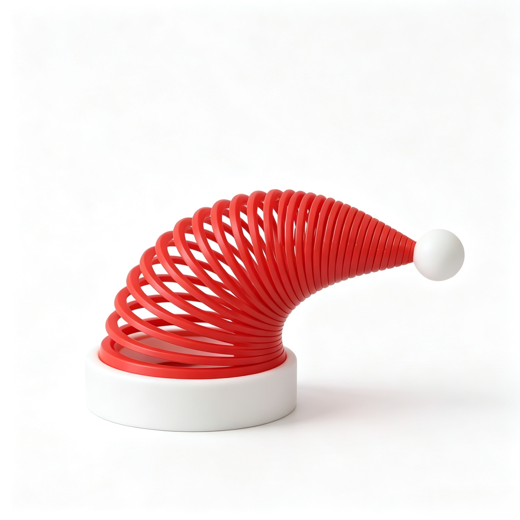 Bendable Spiral Christmas Hat Sculpture, PLA Made 3D Printed Home Decor for Holiday Party Decor