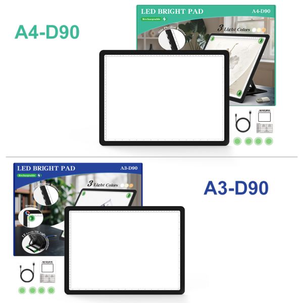 CE FCC ROHS Certified LED Light Pad A4 D90 6 Level Natural Light Drawing Board for 2D Animation Sketching Applications