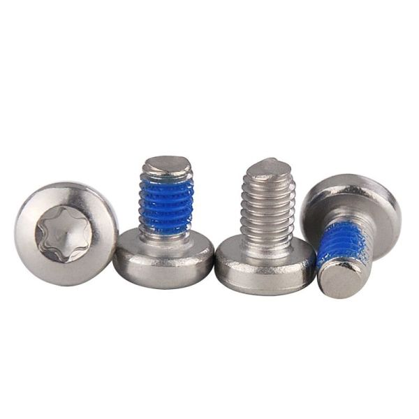 Pan head Torx slot full threaded nylon glue patched machine screws