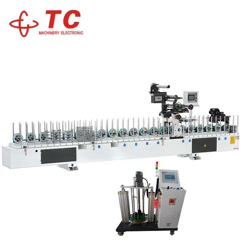 TC Factory Direct Delivery Wood Pvc Veneer PUR Hot Melt Adhesive Sticker Wood Profile Machine.